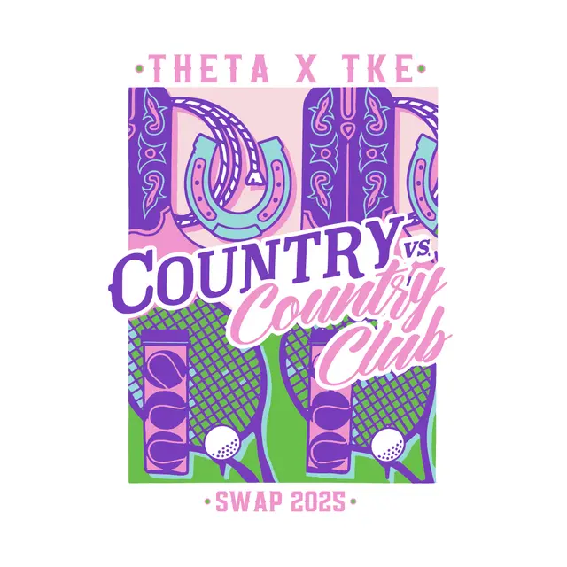 Country vs Country Club Horseshoe Graphic Date Party Shirt