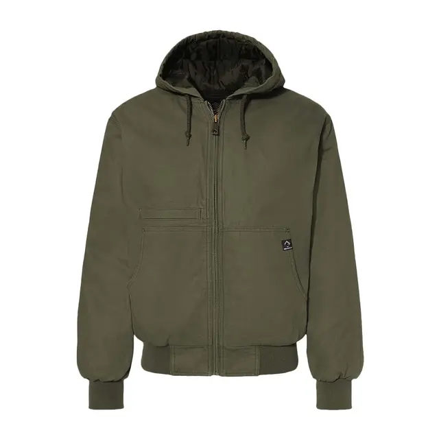 Men's Laramie Canvas Hooded Jacket Olive Front