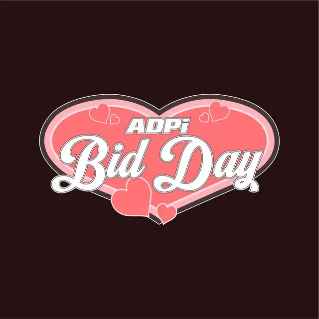 Alpha Delta Pi Heart Illustration Bid Day Shirt