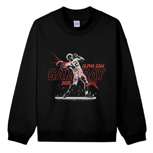 Alpha Gamma Delta Football Quarterback Game Day Crewneck 2