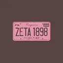 Zeta Tau Alpha Pink License Plate Philanthropy Hoodie