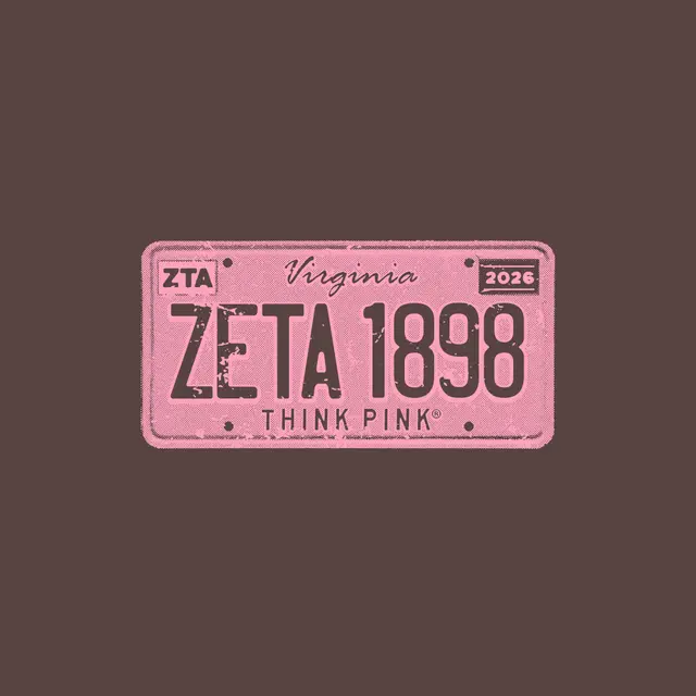 Zeta Tau Alpha Pink License Plate Philanthropy Hoodie