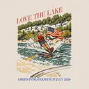 Green Pond Waterski Illustration Holidays Shirt