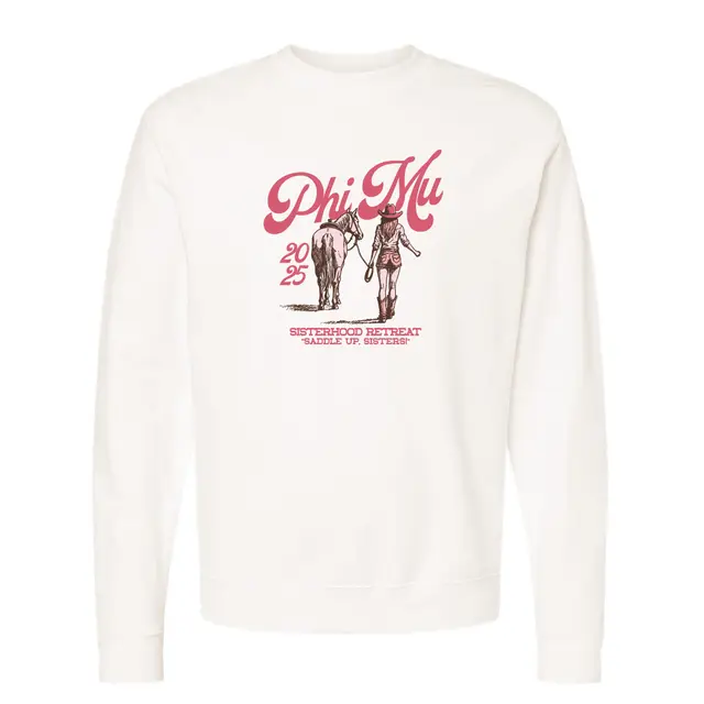 Phi Mu Cowgirl and Horse Sisterhood Retreat Crewneck 2