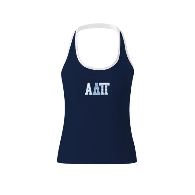 Alpha Delta Pi Striped and Dotted Lettering PR Tank 2