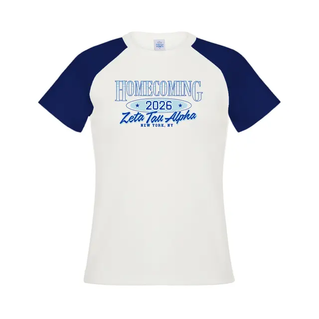 Zeta Tau Alpha Curved Lettering Homecoming Shirt 2