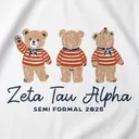 Zeta Tau Alpha Cute Teddy Bear Drawing Semi Formal Shirt