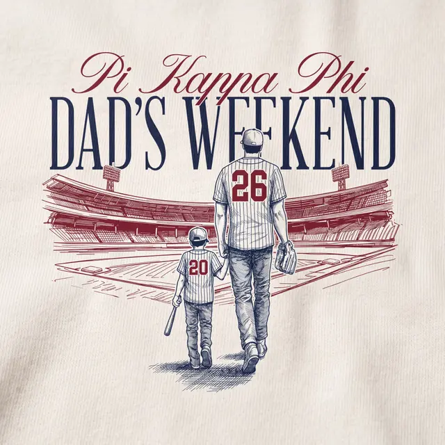 Pi Kappa Phi Walking Dad and Son Baseball Graphic Parents Weekend Crewneck