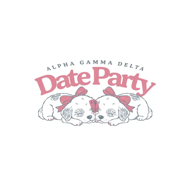Alpha Gamma Delta Puppy Bow Date Party Shirt