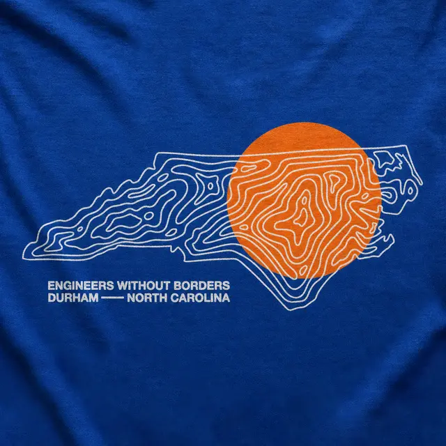 Engineers Without Borders Outline Map Sunrise PR Shirt