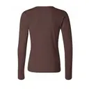 Customizable Bella + Canvas Women's Baby Rib Long Sleeve Tee 5001 Brown Back