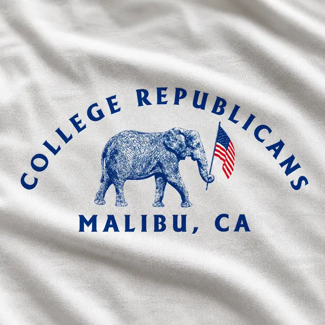 College Republicans Elephant Illustration PR Crewneck