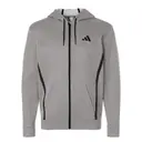 Adidas Men's Game & Go Fleece Full-Zip Hooded Sweatshirt Medium Grey Heather Front