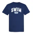 Swimmer Patterned Stitched Text PR Shirt Design for Swim Club