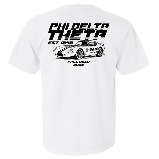 Phi Delta Theta Racing Car Text Fall Rush Shirt 2