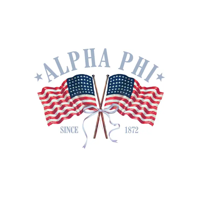 Alpha Phi Double Flag Patriotic PR Tank