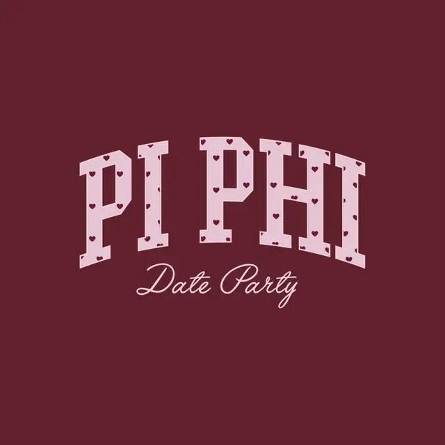 Pi Beta Phi Heart Print Text Date Party Sweater