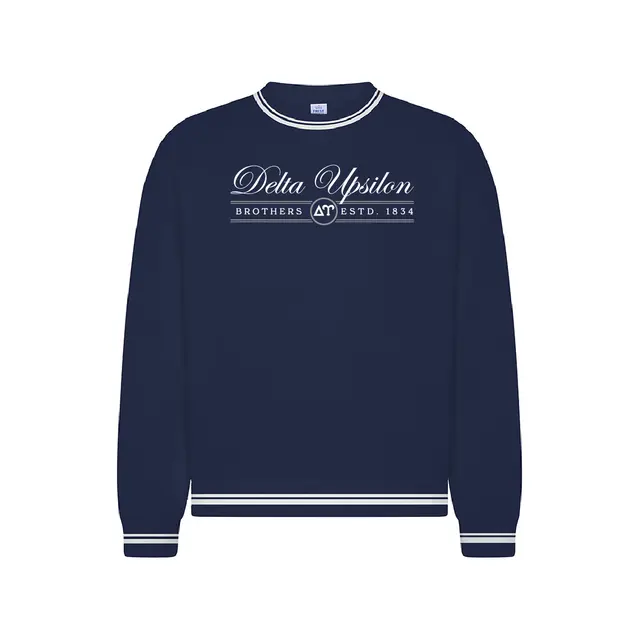 Delta Upsilon Curved Script Design PR Crewneck 2