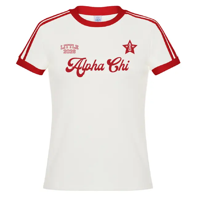 Alpha Chi Omega Bold Script with Star Big Little Reveal Shirt 2