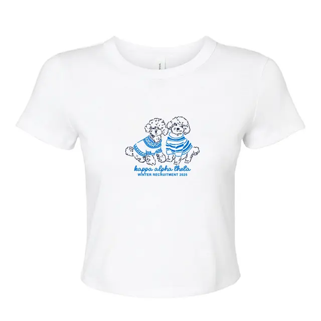 Kappa Alpha Theta Cozy Poodle Drawing Winter Recruitment Shirt 2