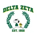 Delta Zeta Snoopy and Woodstock Varsity PR Shirt