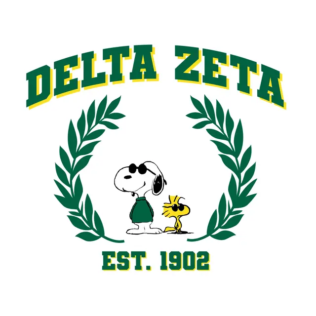 Delta Zeta Snoopy and Woodstock Varsity PR Shirt