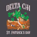 Delta Chi Leprechaun and Shamrocks St. Patrick's Day Shirt