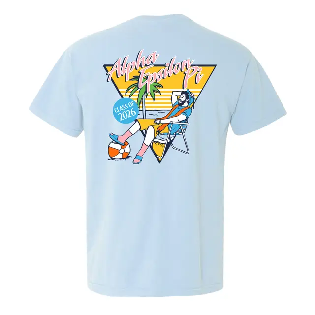 Alpha Epsilon Pi Chill Beach Scene Graduation Shirt 2
