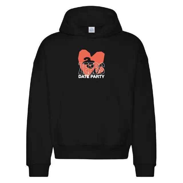 Zeta Beta Tau Bold Text and Heart Date Party Hoodie 2