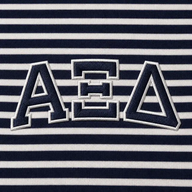 Alpha Xi Delta Striped Overview Design PR Sweater