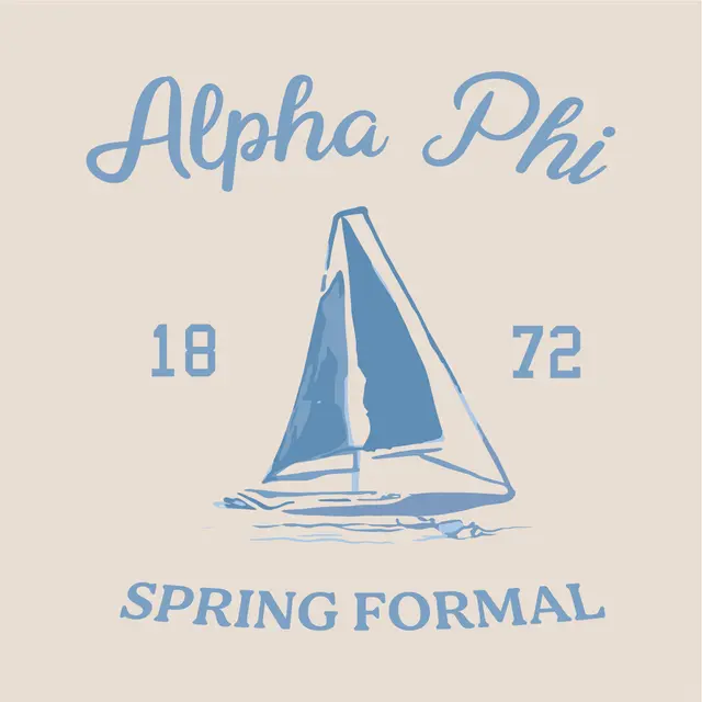Alpha Phi Sailboat Spring Formal Shirt