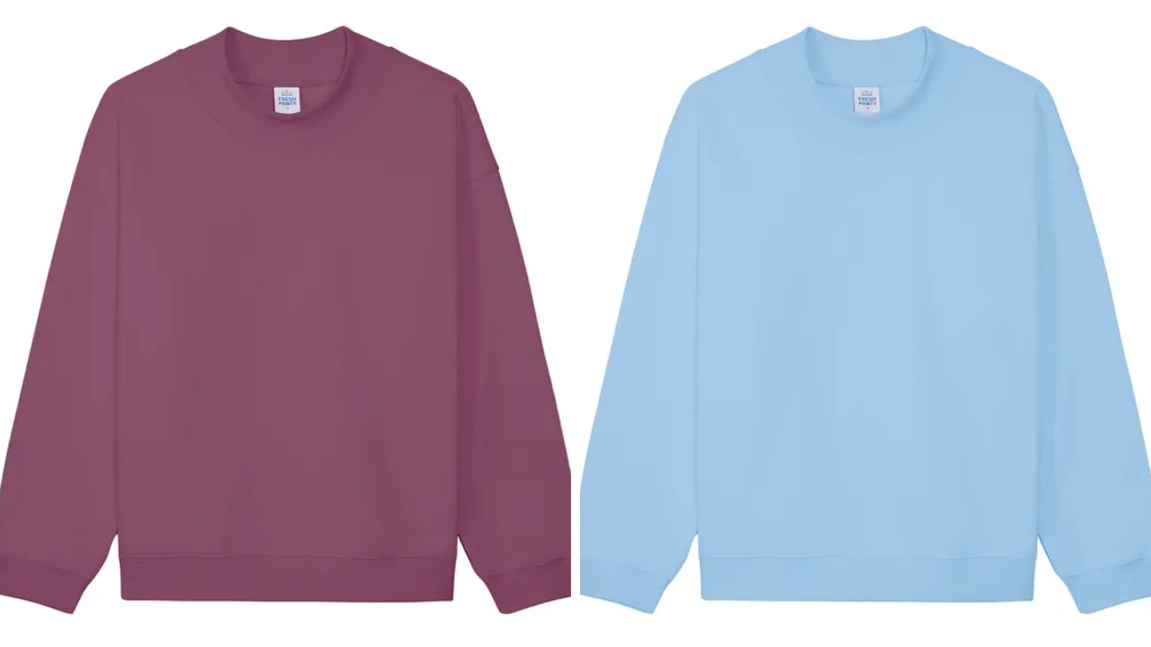 Denver Mockneck Heavyweight in Mauve and Ice Blue
