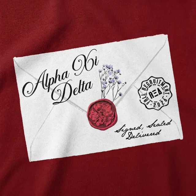 Alpha Xi Delta Elegant Envelope Floral Rush Tank