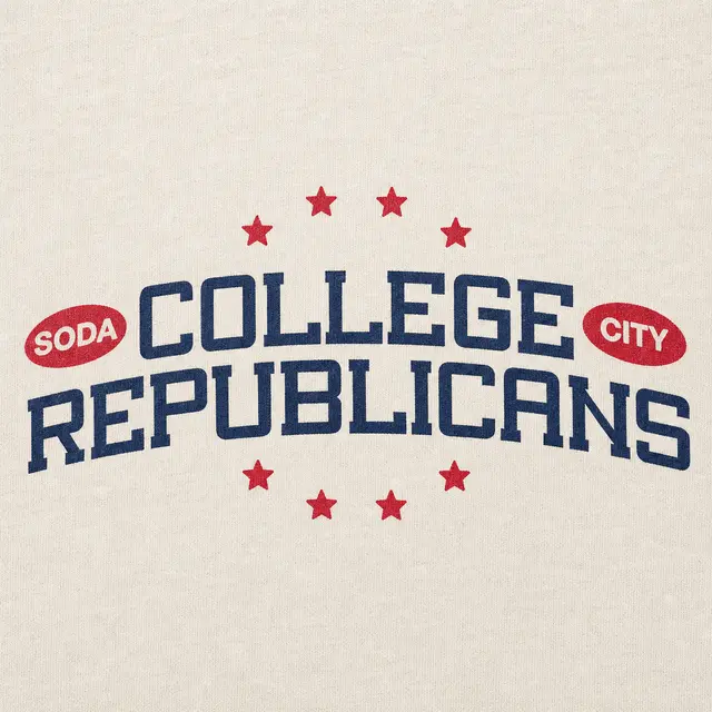 College Republicans Circular Stars Text PR Crewneck