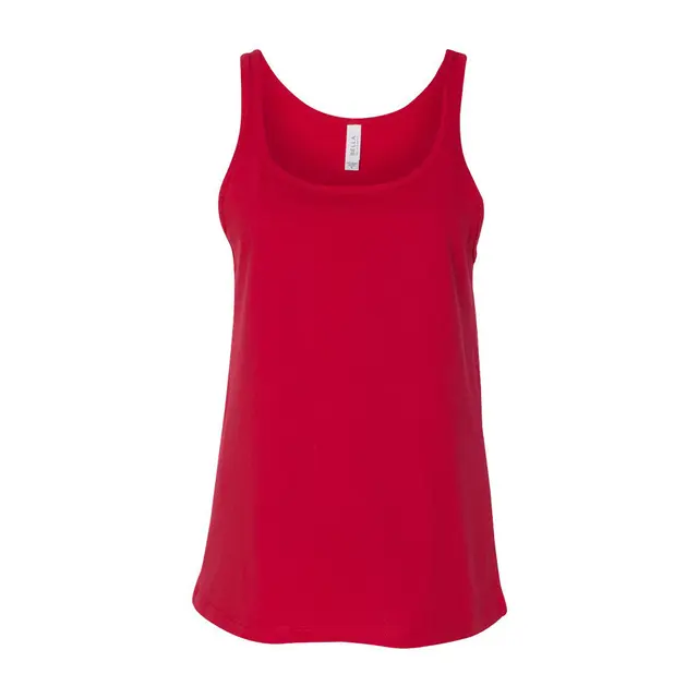 Customizable Bella + Canvas Women’s Relaxed Jersey Tank 6488 Red Front