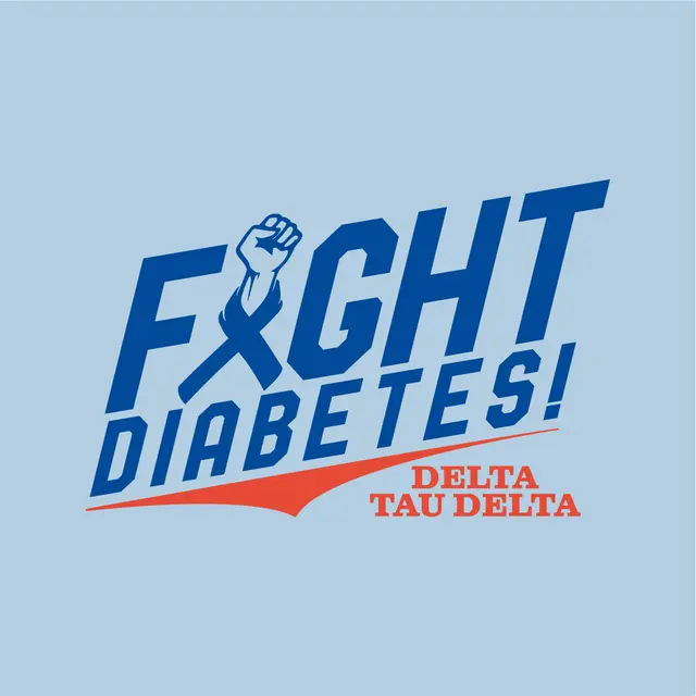 Delta Tau Delta Bold Lettering Fight Diabetes Shirt
