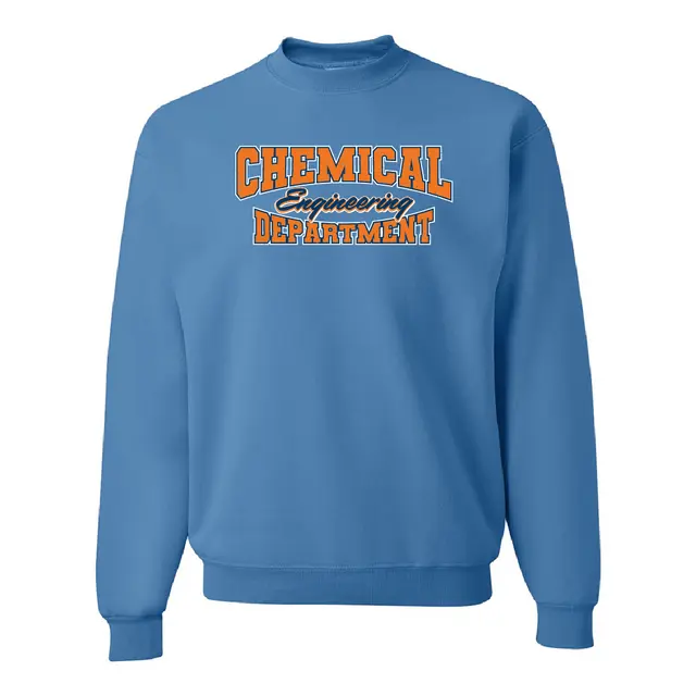 Chemical Engineering Department Bold Athletic Font with Script PR Crewneck 2