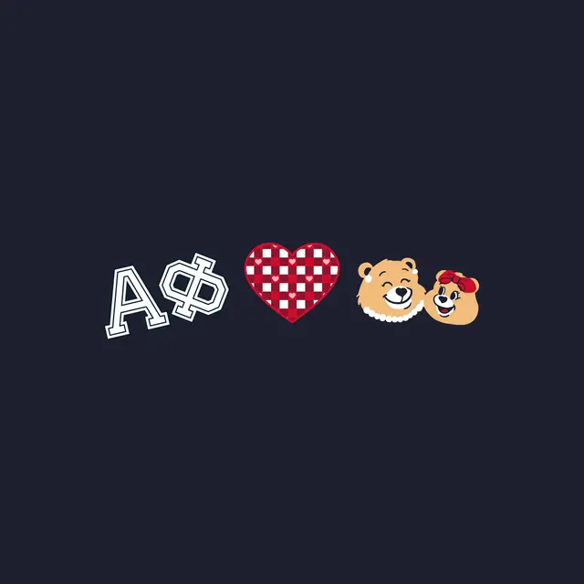 Alpha Phi Checkered Heart Bear PR Shirt
