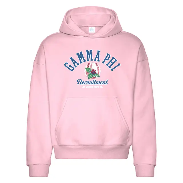 Gamma Phi Beta Bold Baseball Graphic Winter Recruitment Hoodie 2