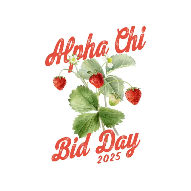 Alpha Chi Omega Strawberry Graphic Bid Day Shirt