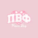 Pi Beta Phi Stitched Letter Hearts Mom's Day Shirt