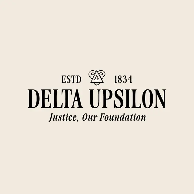 Delta Upsilon Classic Serif Text PR Crewneck