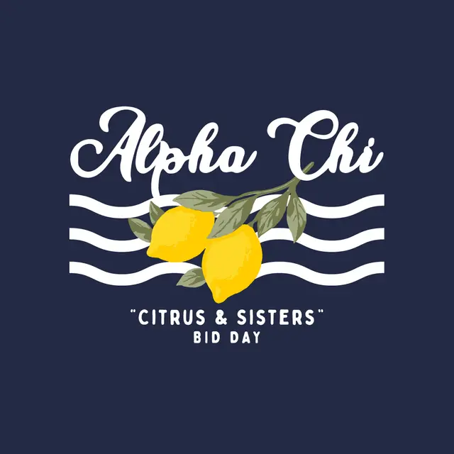 Alpha Chi Omega Lemon Waves Rush Crewneck