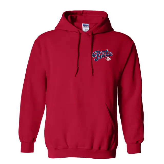 Beta Theta Pi Script Text with Football Rush Hoodie 2