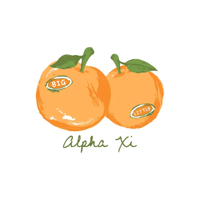 Alpha Xi Delta Orange Duo Big Little Reveal Tank