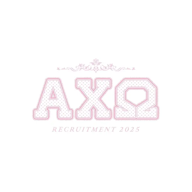 Alpha Chi Omega Ornate Pink Text Rush Tank