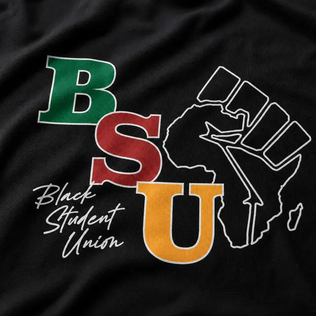 Black Student Union Bold Letters Fist Graphic PR Hoodie