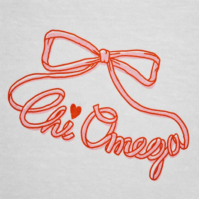 Chi Omega Coquette Script Design for Tank for Sorority PR