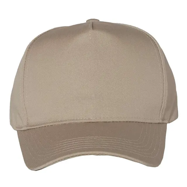 Customizable Valucap Five-Panel Twill Cap 8869 Khaki Front