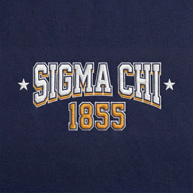 Sigma Chi Arched Text Retro Stars PR Hoodie